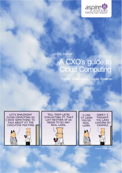 A CXO`s guide to Cloud Computing