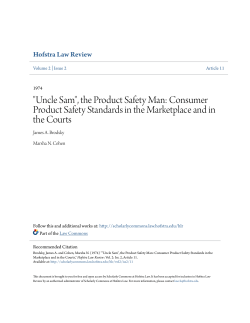 "Uncle Sam", the Product Safety Man: Consumer Product Safety