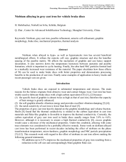Niobium Alloying in Grey Cast Iron for Vehicle Brake