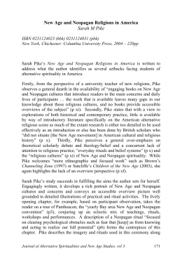 New Age and Neopagan Religions in America Sarah M Pike