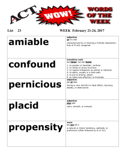 amiable pernicious adjective placid propensity noun