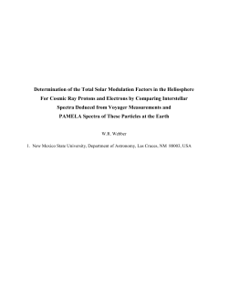 Determination of the Total Solar Modulation Factors in the