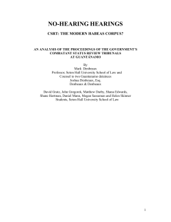 No-Hearing Hearings CSRT: The Modern Habeas Corpus?