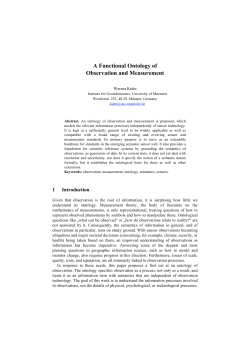 A Functional Ontology of Observation and Measurement