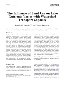 The Influence of Land Use on Lake Nutrients Varies with Watershed