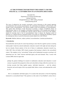 at the intersection between the subject and the political