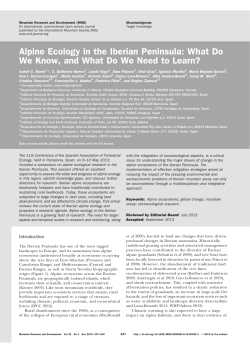 Alpine Ecology in the Iberian Peninsula: What Do We