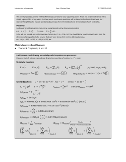 Exam 3 Review Sheet - Appalachian State University