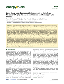 Laser-Based Mass Spectrometric Assessment of Asphaltene