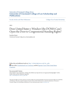 Does United States v. Windsor (the DOMA Case) Open the Door to