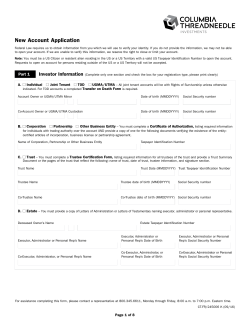 New Account Application