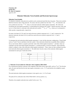 Diatomic Molecular Term Symbols and Electronic Spectroscopy