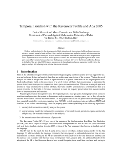 Temporal Isolation with the Ravenscar Profile and Ada 2005
