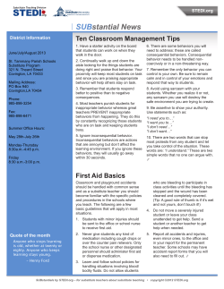 SUBstantial News - St. Tammany Parish School Board