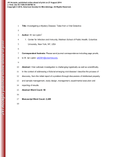 Investigating a Mystery Disease - Columbia University Mailman
