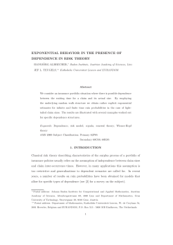 exponential behavior in the presence of dependence in risk theory