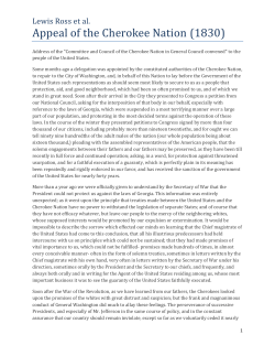 Appeal of the Cherokee Nation (1830)