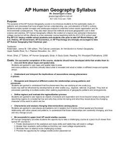 AP Human Geography Syllabus