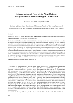 Determination of Fluoride in Plant Material using Microwave Induced