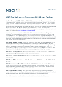 MSCI Equity Indexes November 2015 Index Review