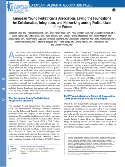 European Young Pediatricians Association: Laying the Foundations