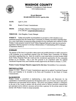 Update and possible recommendation to