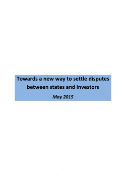 Towards a new way to settle disputes between states and investors