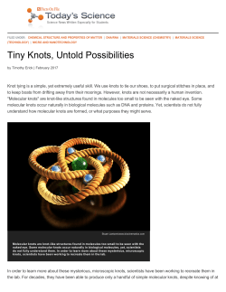 Tiny Knots, Untold Possibilities