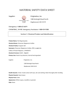Product Name: Pot-Mag all grades Chemical