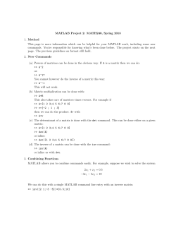 MATLAB Project 2: MATH240, Spring 2013 1. Method This page is