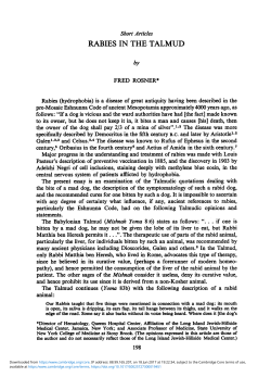 rabies in the talmud - Cambridge University Press
