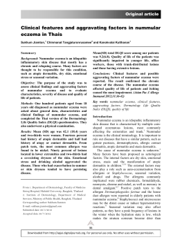 Clinical features and aggravating factors in nummular eczema in Thais