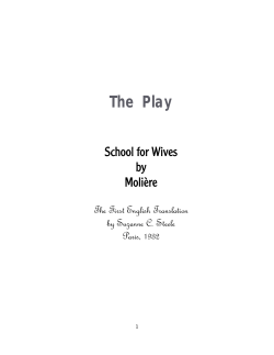 School for Wives by Moliere, The First English