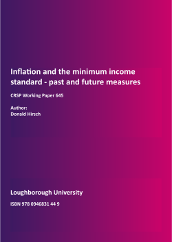 Inflation and the Minimum Income Standard