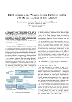 Intent Imitation using Wearable Motion Capturing System with On