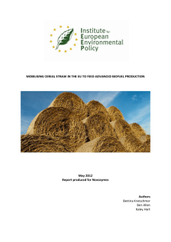 Mobilising Cereal Straw in the EU to Feed Advanced Biofuel