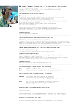 Richard Drew > Presenter, Commentator, Journalist