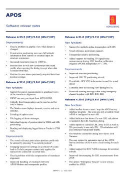 Software release notes