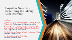 Cognitive Systems - Redefining the Library User Interface