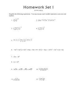 Homework Set 1