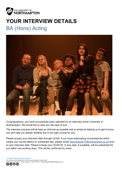 Guidance notes - BA (Hons) Acting