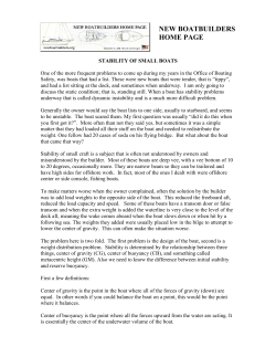 Stability on Small Boats