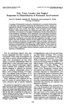 Exit, Voice, Loyalty, and Neglect: Responses to