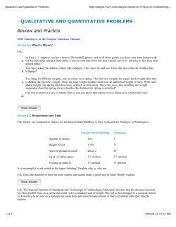 Qualitative and Quantitative Problems