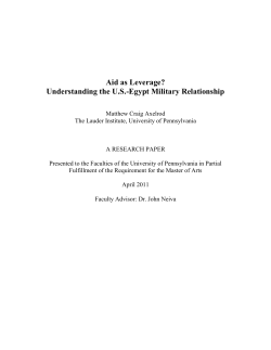 Aid as Leverage? Understanding the US-Egypt