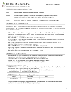 Tall Oak Ministries, Inc. MINISTRY OVERVIEW