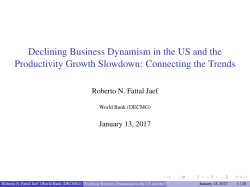 Declining Business Dynamism in the US and the Productivity Growth