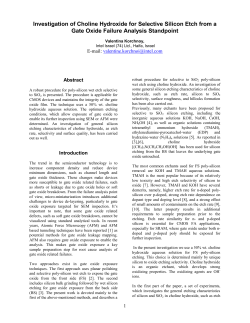 Investigation of Choline Hydroxide for Selective Silicon Etch from a