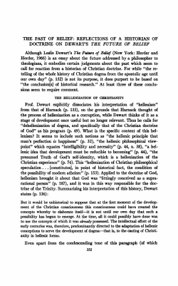 THE PAST OF BELIEF: REFLECTIONS OF A HISTORIAN OF