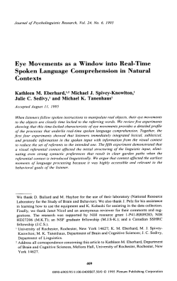 Eye movements as a window into real
